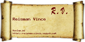 Reisman Vince névjegykártya